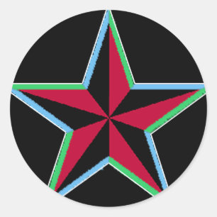 Nautical-Star-Aufkleber Runder Aufkleber