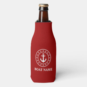 Nautical Stars Rope Bootname Anker Red Flaschenkühler