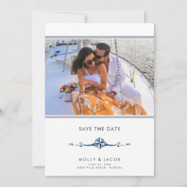 Nautical Stripe Foto Wedding Save the Date
