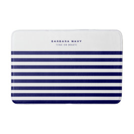 Nautical Stripe Navy Blue Trendy Stilvoll 8 Streif Badematte