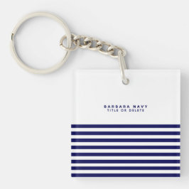 Nautical Stripe Navy Blue Trendy Stilvoll 8 Streif Schlüsselanhänger
