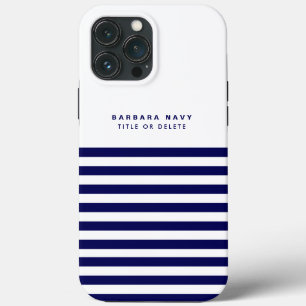 Nautical Stripe Navy Blue Trendy Stilvoll 9 Streif Case-Mate iPhone Hülle