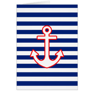 Nautical Style Anchor on Stripes