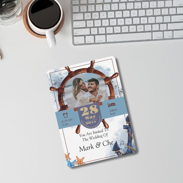 Nautical Stylish Wedding Einladung (Von Creator hochgeladen)