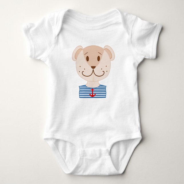 Nautical Teddy Bear Baby Strampler (Vorderseite)