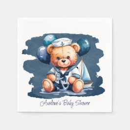 Nautical Teddy Bear Delight Boy Baby Dusche Serviette