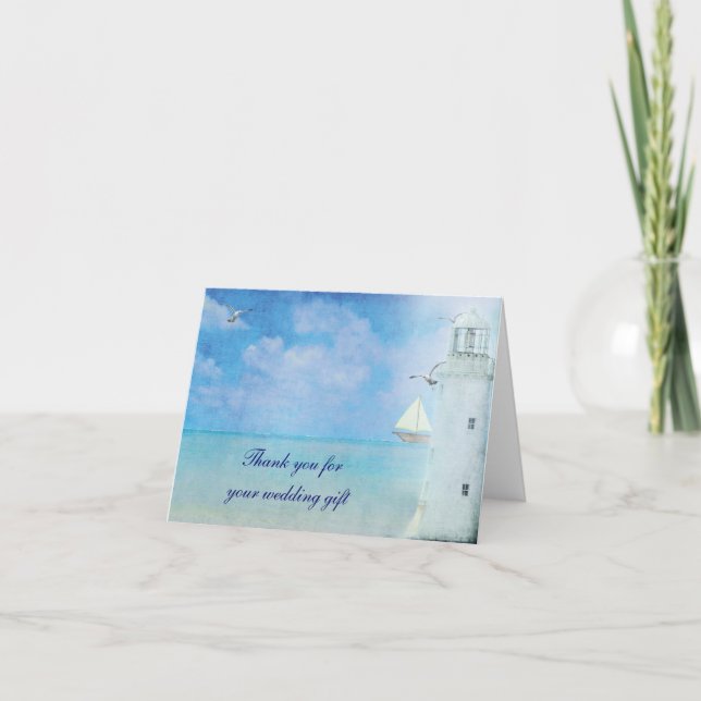 Nautical Thank You for wedding gift Dankeskarte (Vorderseite)