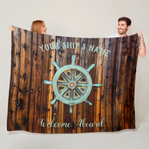 Nautical Theme Bronze Captains Wheel Fleecedecke