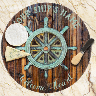 Nautical Theme Bronze Captains Wheel Schneidebrett