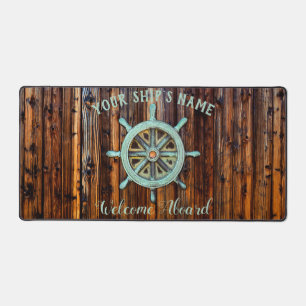 Nautical Theme Bronze Captains Wheel Schreibtischunterlage