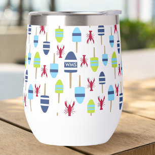 Nautical Theme Buoy and Hummer mit Monogramm