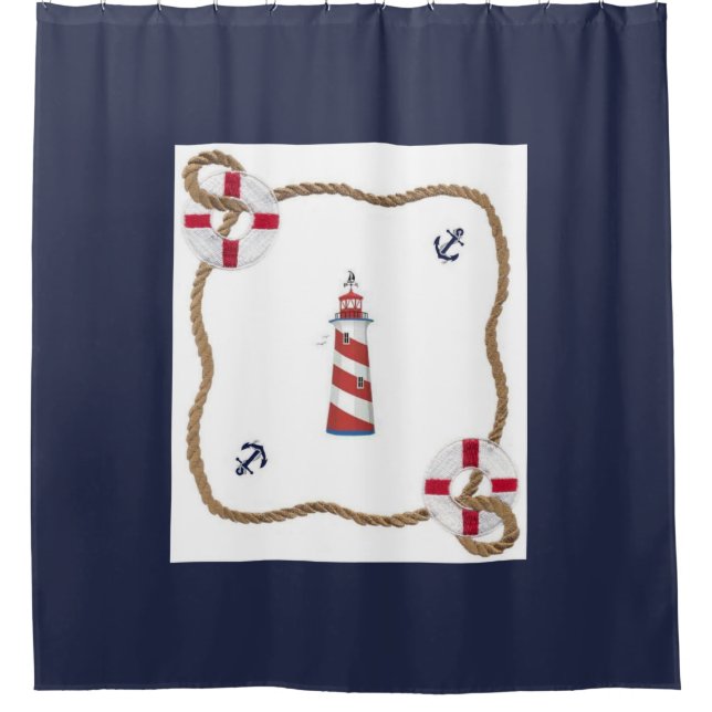 Nautical Theme Duschvorhang (Vorderseite)