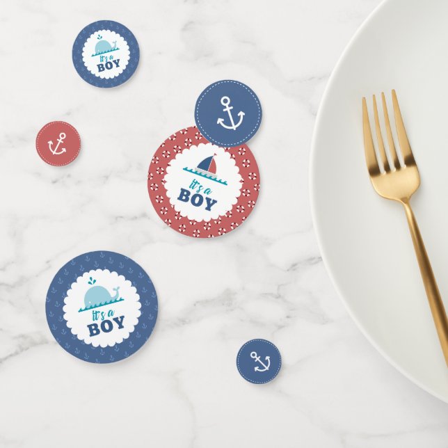 Nautical Theme It's a Boy ID573 Konfetti (Gruppe)