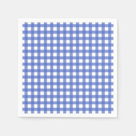 Nautical Theme - Navy Blue Gingham Paper Napkins Serviette