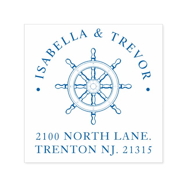 Nautical Theme Wedding Custom Ship Wheel Permastempel (Design)