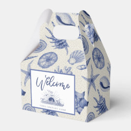 Nautical Themed Blue Seashell Custom Gevor Box Geschenkschachtel