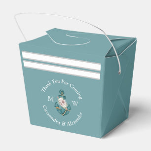 Nautical-Themed Floral Anchor White Aqua Aquamarin Geschenkschachtel