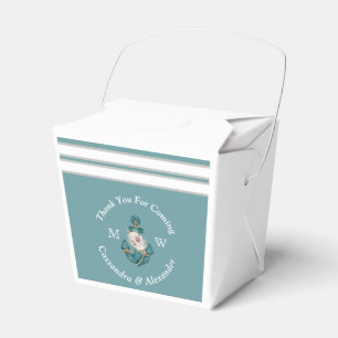 Nautical-Themed Floral Anchor White Aqua Aquamarin Geschenkschachtel