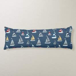 Nautical Themed, Segelboote auf Blue Seitenschläferkissen