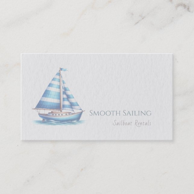 Nautical Themed | Watercolor Sailboat Visitenkarte (Vorderseite)