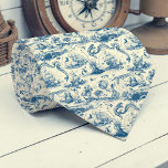 Nautical Toile Custom Necktie Krawatte<br><div class="desc">This custom necktie features a classic nautical toile pattern,  perfect for adding a touch of seaside charm to any outfit. Ideal for dads,  groomsmen,  or anyone who loves the ocean.</div>