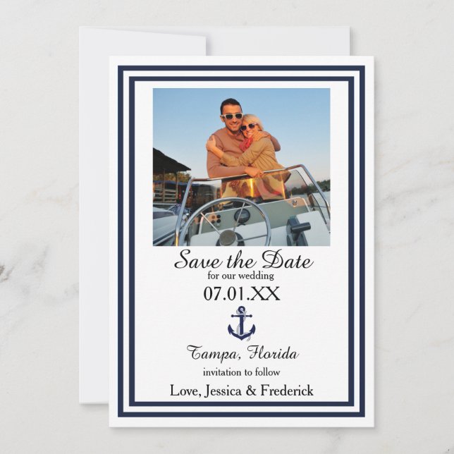Nautical Trim für die doppelte Marine - Save the D Date (Vorderseite)