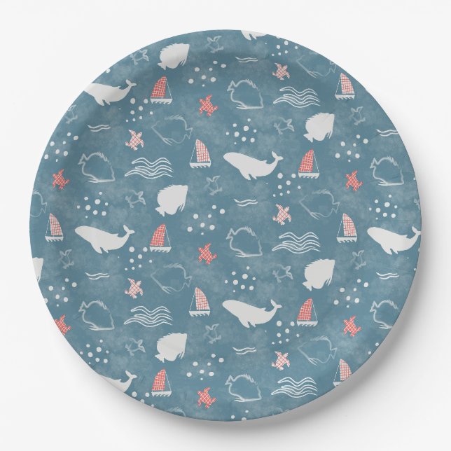 Nautical Under Sea Baby Shower Pappteller (Vorderseite)