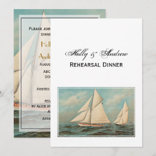 Nautical Vintag Yachten Racing #1 Probe Dinner Einladung