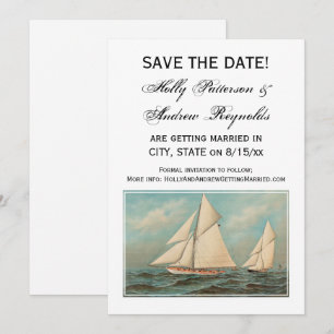 Nautical Vintag Yachten Racing #1 Save the Date Einladung
