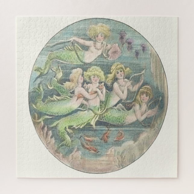 Nautical Vintage Fantasy Mermaids Cameo (Vertikal)