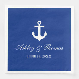 Nautical Wedding Anchor Blue D Serviette
