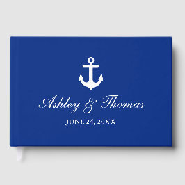 Nautical Wedding Anchor Blue Gästebuch