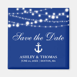 Nautical Wedding Anchor Lights Save the Date S Magnet