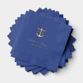 Nautical Wedding Anchor Monogram Servietten Mit Folie