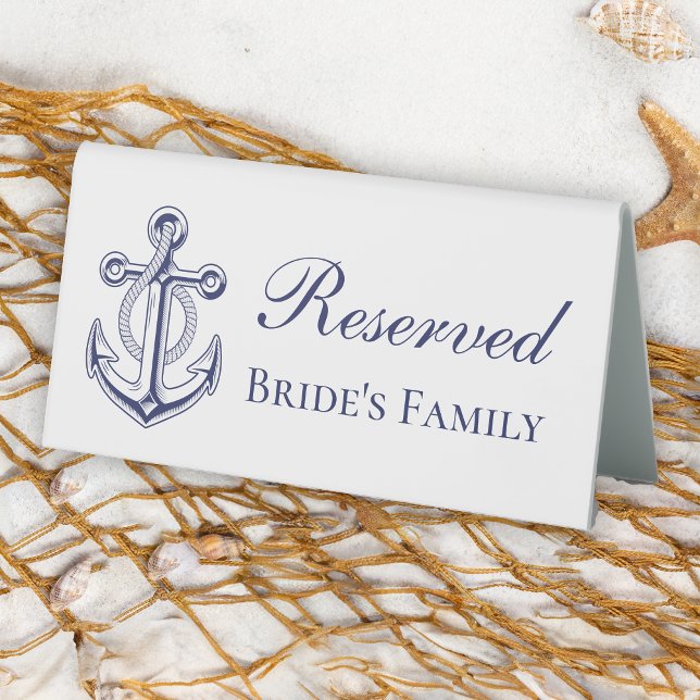 Nautical Wedding Anchor reservierte Braut Familie Tischaufsteller (Von Creator hochgeladen)