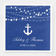Nautical Wedding Anchor String Lights Blue D