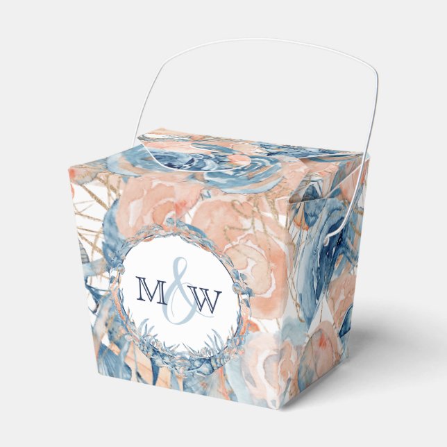Nautical Wedding Beach Seashell und Rose Geschenkschachtel (Vorderseite)