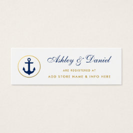 Nautical Wedding Blue Gold Registrierungskarte