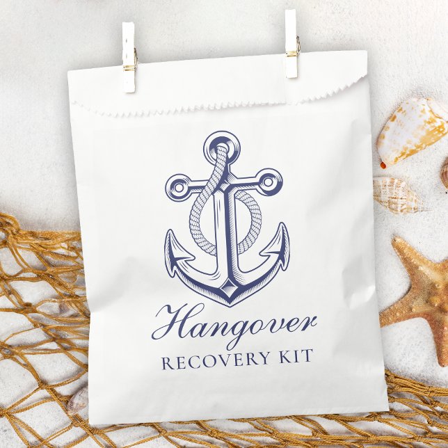 Nautical Wedding Hangover Kit Navy Blue Anchor Geschenktütchen (Von Creator hochgeladen)