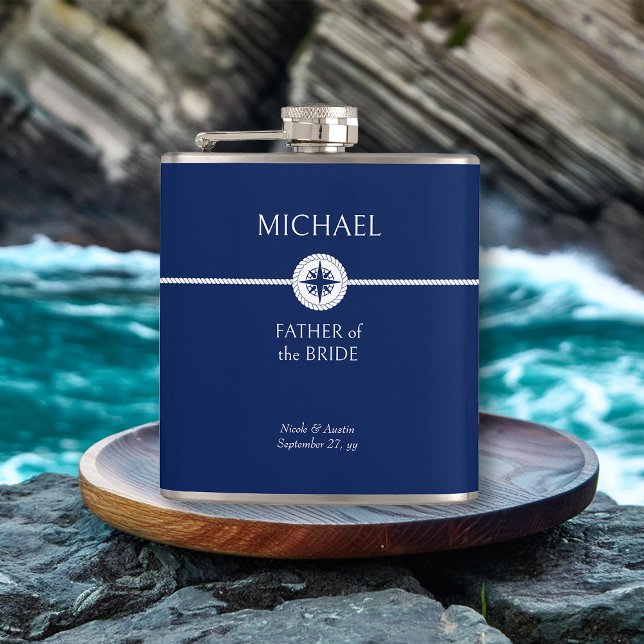 Nautical Wedding Party - Angesagtes Geschenk für B Flachmann (Nautical wedding father of the bride gift - personalize for any member of your wedding party)