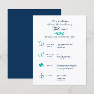 Nautical Wedding Reception Itinerary Timeline Einladung