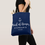 Nautical Wedding Trauzeugin Custom Anchor Tasche<br><div class="desc">Überraschen Sie Ihre Trauzeugin mit diesem personalisierten Totenbeutel, das ein nautisches Design mit einem weißen Anker-Set vor dem Hintergrund der Marine bietet. Passen Sie Ihren Namen und Ihr Hochzeitsdatum an. Große Größe für Hochzeitsessentials: extra Kleidung, Schuhe, Snacks, Wasser, etc. Die perfekte Tasche für Wassersport, Strand oder Hochzeit in Urlaubsort. Auch...</div>
