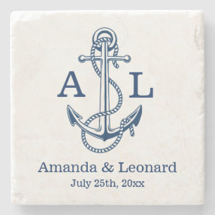 Nautical Wedding Untersetzer personalisiert   begü