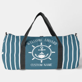 Nautical Welcome Kapitän Anker Blaue Marine Duffle Bag