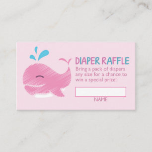 Nautical Whale Diaper Raffle Ticket (Mädchen) Begleitkarte