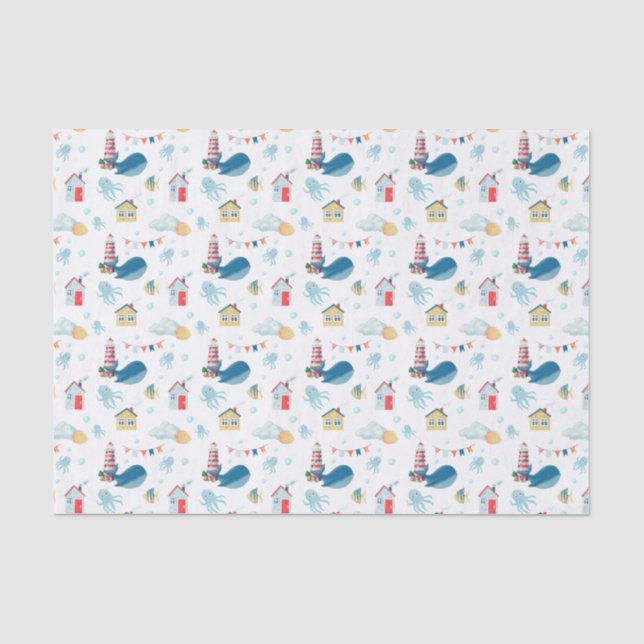 Nautical Whale Seidenpapier (Vorderseite)