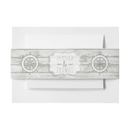 Nautical Whitewusal Wood Beach Wedding Collection Einladungsbanderole