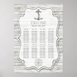 Nautical Whitewusal Wood Beach Wedding Collection Poster