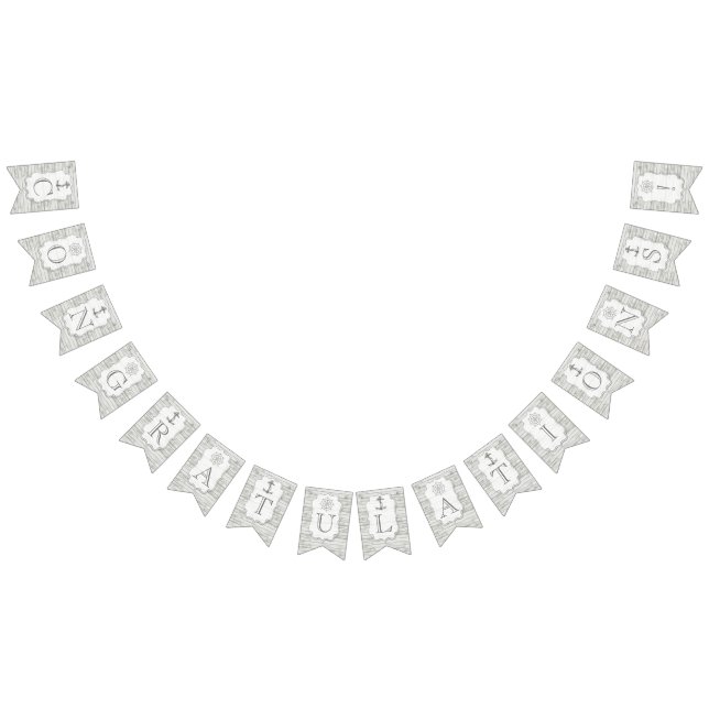 Nautical Whitewusal Wood Beach Wedding Collection Wimpelkette (Alle)