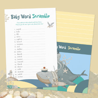 Nautical Word Scramble Yellow Baby Showspiel